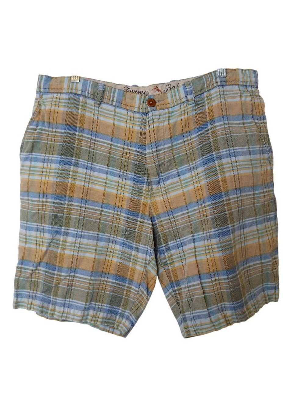 Tommy Bahama Mens 36 Plaid 55% Linen 45% Tencel Golf Shorts READ #I-1